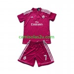 Camisolas de futebol Real Madrid Cristiano Ronaldo 7 2014-2015 Retro Criança Equipamento Alternativa Manga Curta